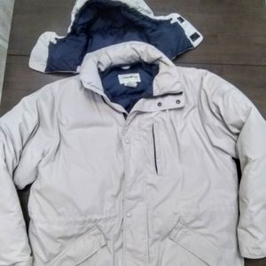 Eddie Bauer Goosedown coat cream color size Large